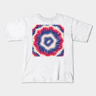 Blue, red, and white tie dye Kids T-Shirt